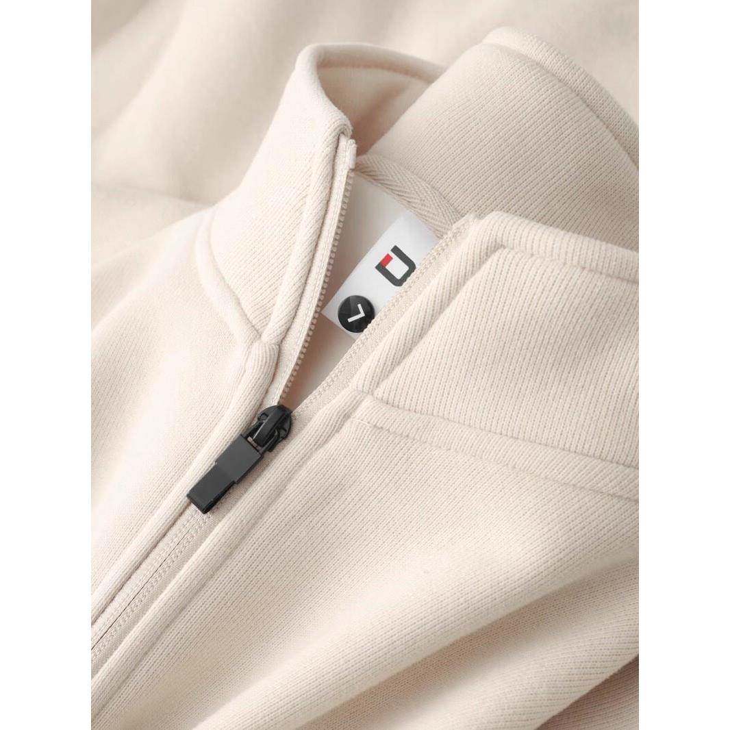 MAROLIO~为舒适而生！慵懒风立领开衫卫衣男休闲宽松纯色拉炼外套