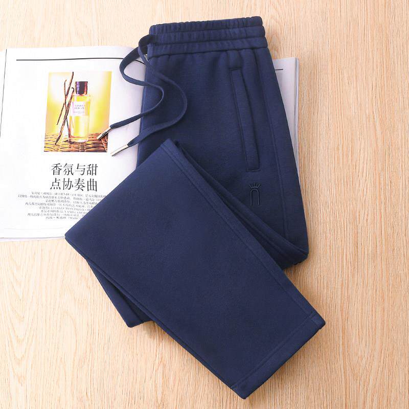 MAROLIO~高端休闲运动裤男女同款秋冬厚款宽松显瘦百搭加绒直筒裤