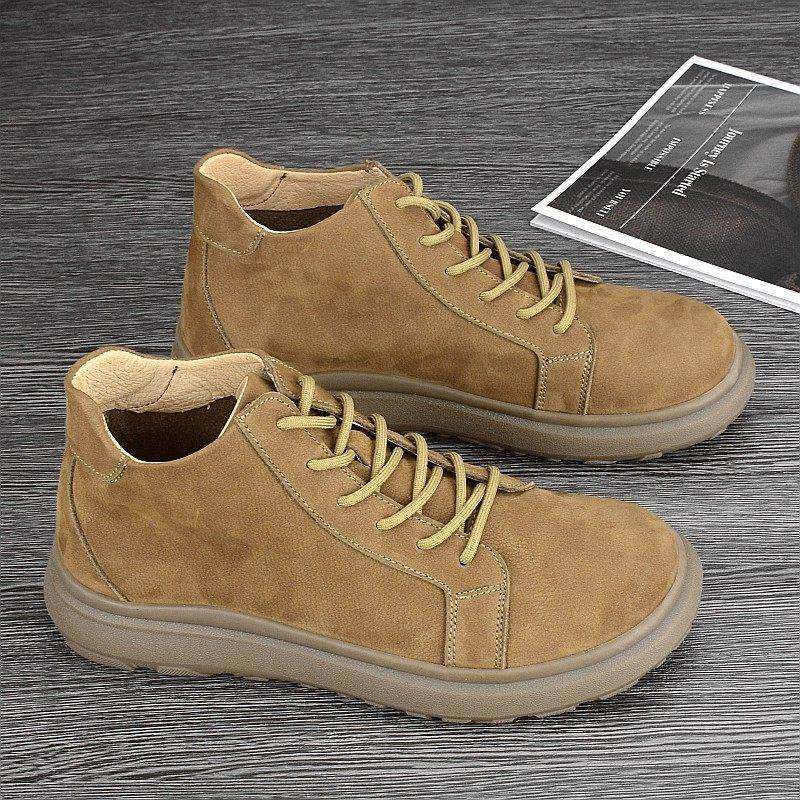 秋冬新款真皮头层牛皮马丁靴男款英伦复古工装男靴防滑软皮高帮鞋