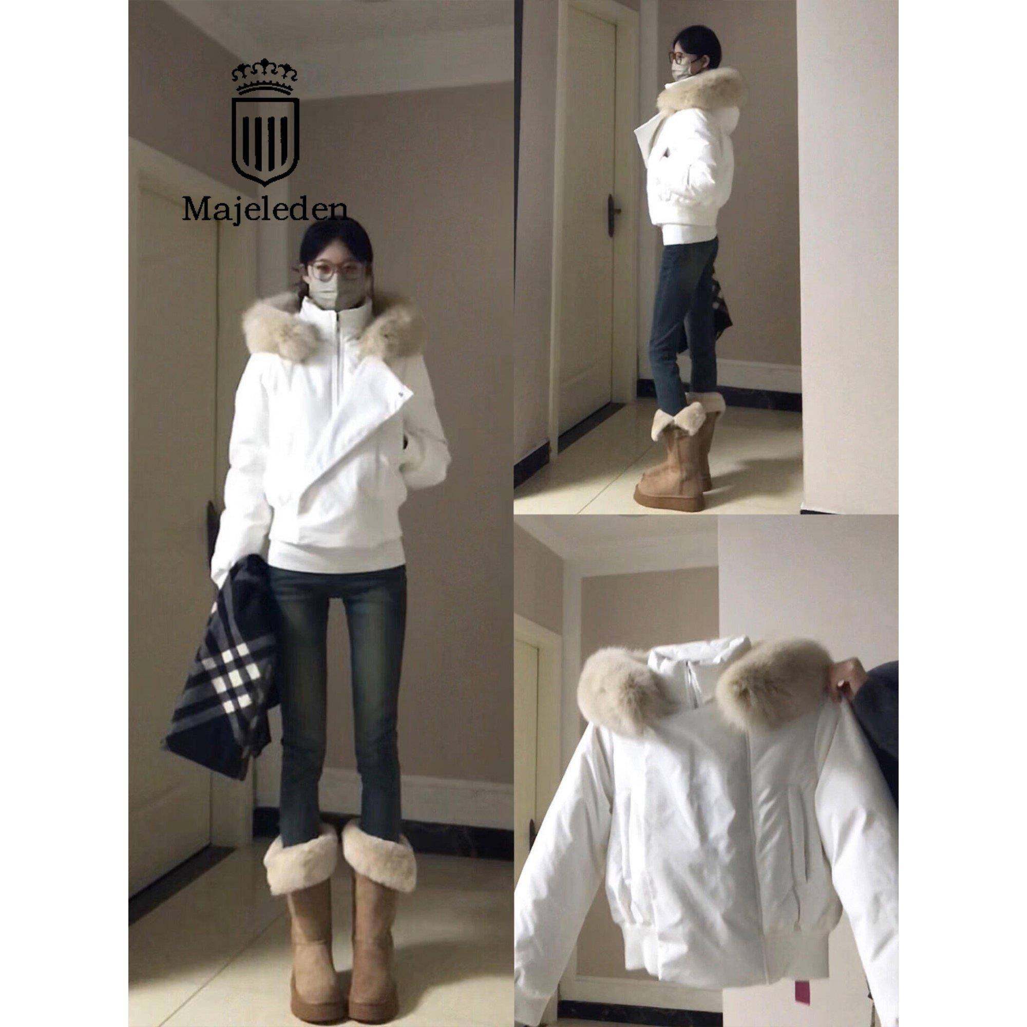 正品2025冬季白色短款连帽排骨羽绒服女款小个子加厚保暖上衣外套