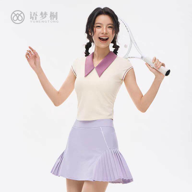 网球服套装女修身速干防走光户外跑步健身网球裙瑜伽套装