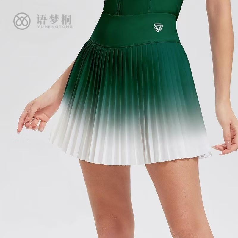 网球裙春款假两件防走光渐变