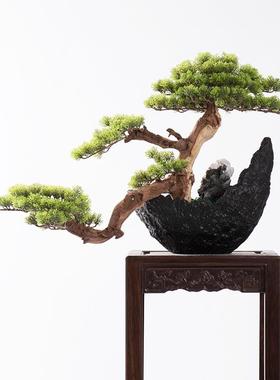 新中式简约陶瓷拉丝插花瓶摆件客厅茶几餐桌北欧现代花器