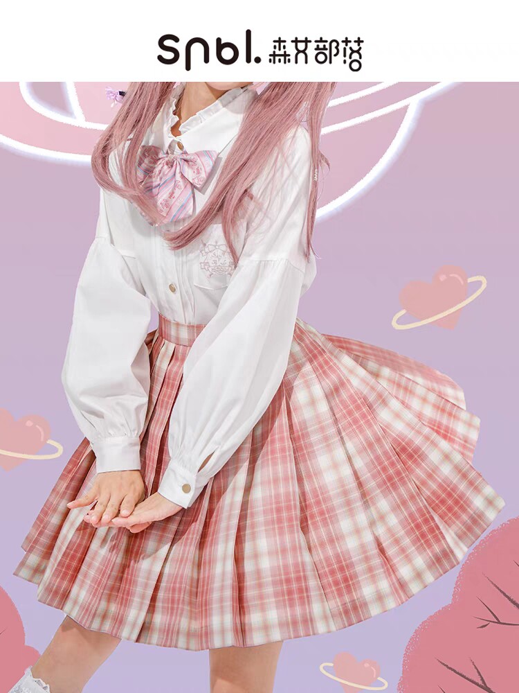 原创森女部落小鹿兔JK格裙正版制服甜美半身裙百褶裙2023女裙新款图片