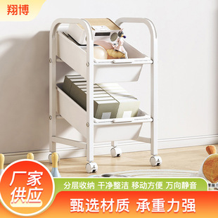 简约白色收纳架家用儿童玩具零食收纳整理架多层可移动置物架