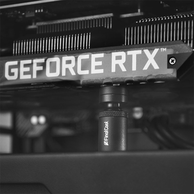 寒彻 全铝伸缩旋转显卡支架竖装台式机电脑显卡支撑架/显卡千斤顶