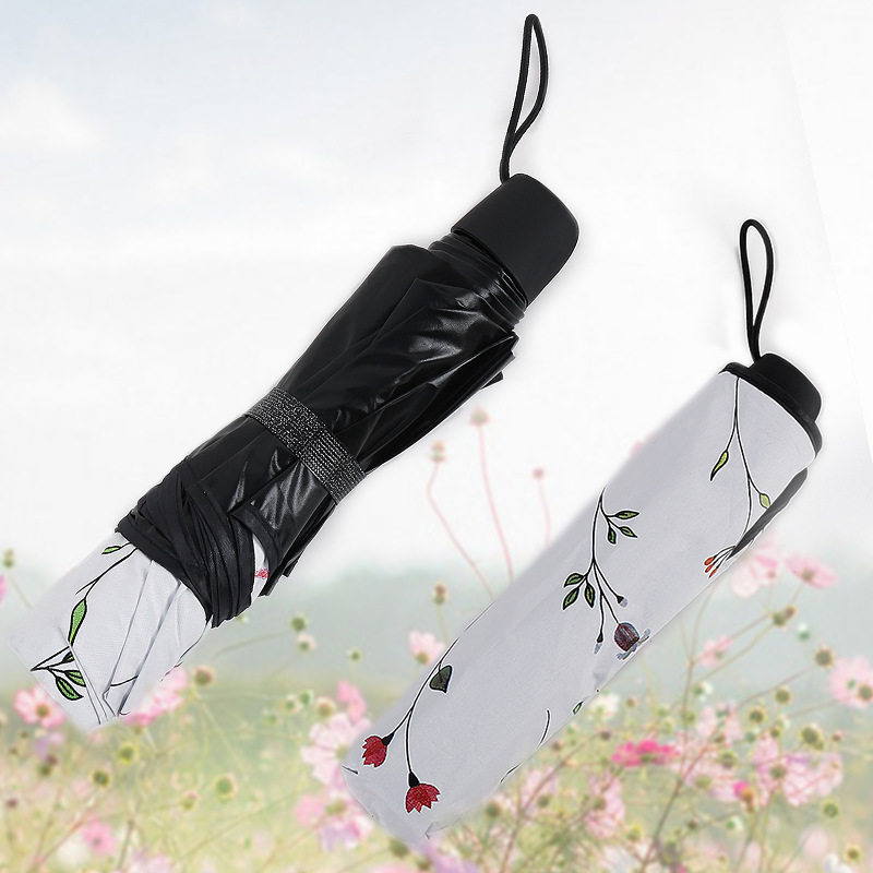 大量韩国爆款四色花折叠雨伞女遮阳防晒防紫外线太阳伞晴雨伞