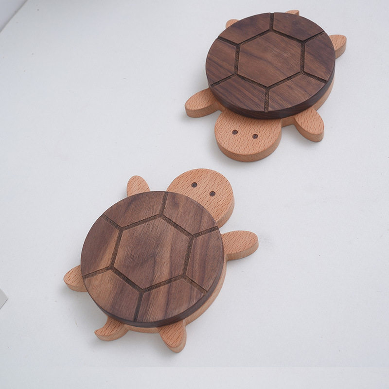 胡桃木加樱桃木撞色杯垫隔热垫可爱家用送人礼品实木小件餐垫装饰,餐饮具,杯垫,淘宝优惠券,粉丝福利购,淘宝优惠卷