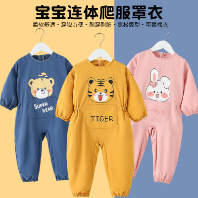 宝宝爬爬服连体罩衣爬行