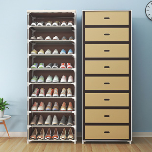 鞋架子多层简易鞋架经济型宿舍家用门口防尘带布罩鞋柜收纳鞋柜厂
