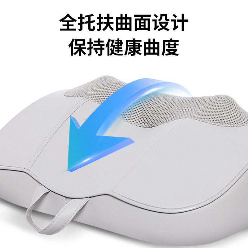 颈椎按摩枕肩颈按摩仪加热腰部按摩靠枕背部热敷颈部按摩器护颈