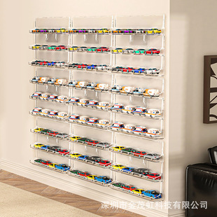 小汽车收纳展示架挂墙上多美卡风火轮模型亚克力儿童玩具车置物架