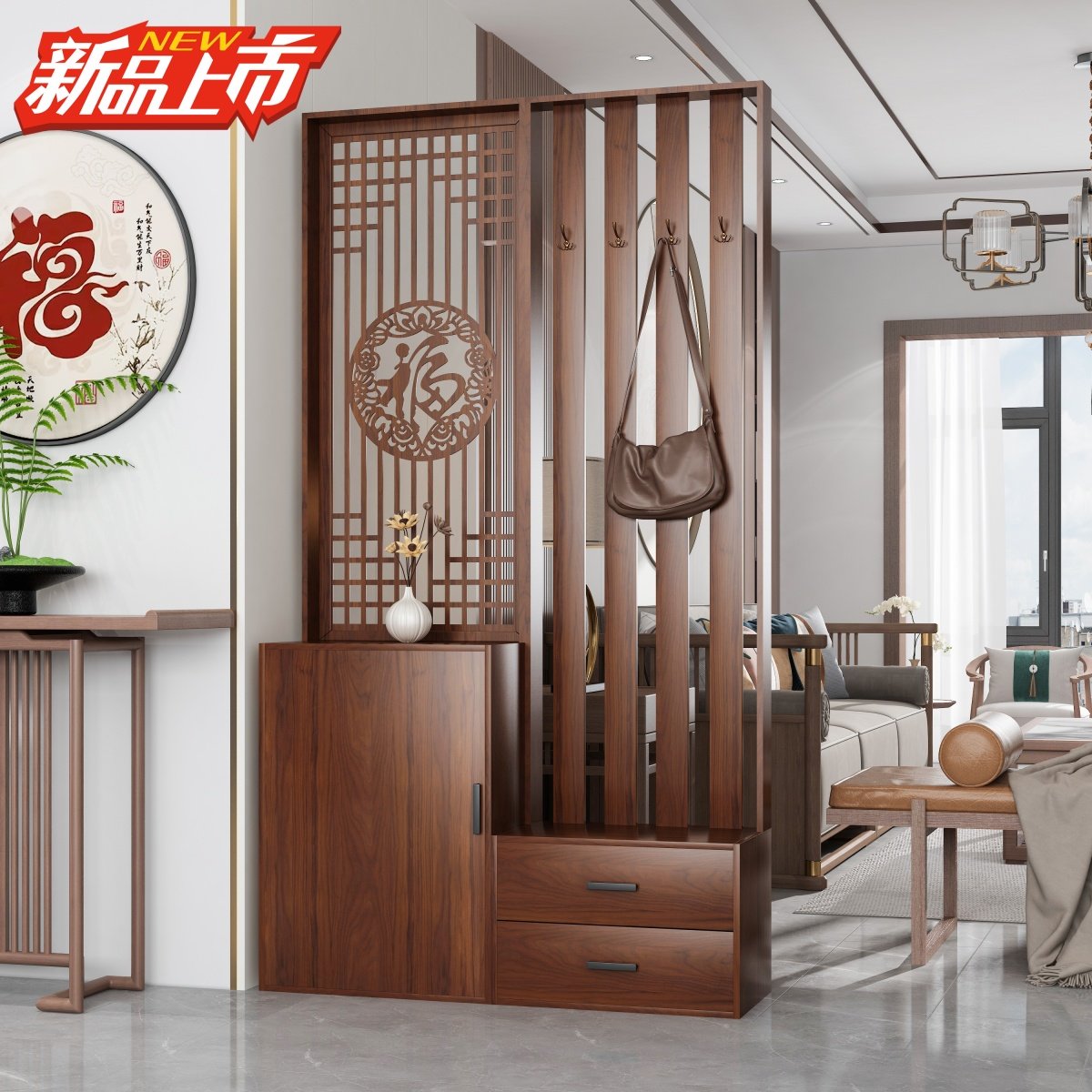 进门入户多功能屏风衣帽架鞋柜隔断柜换鞋凳客厅现代正对大门玄关,住宅家具,门厅/玄关柜/玄关架,淘宝优惠券,粉丝福利购,淘宝优惠卷