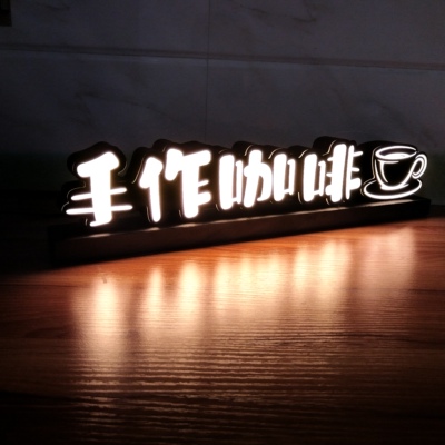 小钰112801NQWL创意定制立体发光字展示桌面直播间门店地摊小字牌