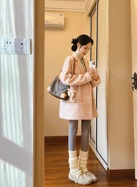 LILY MOST温柔呢子大衣女2025新款秋冬季高级感毛呢外套短款西装