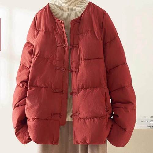 RAGR 新年红国风棉衣女冬季新款棉袄覆古加厚棉服短外套