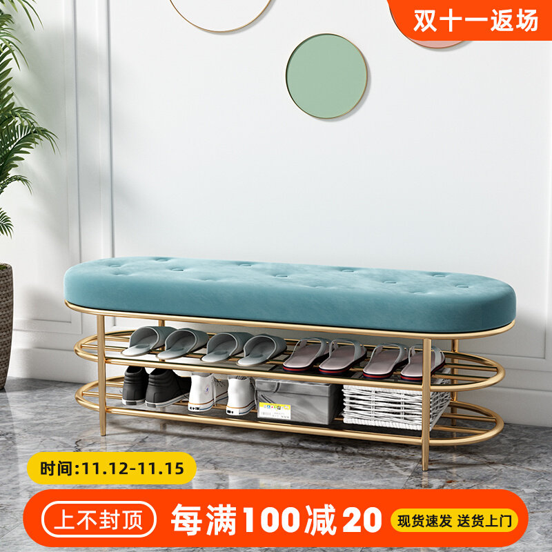 速发轻奢玄关换垫凳鞋柜一体家用口门进门入户软包坐鞋鞋架穿鞋凳
