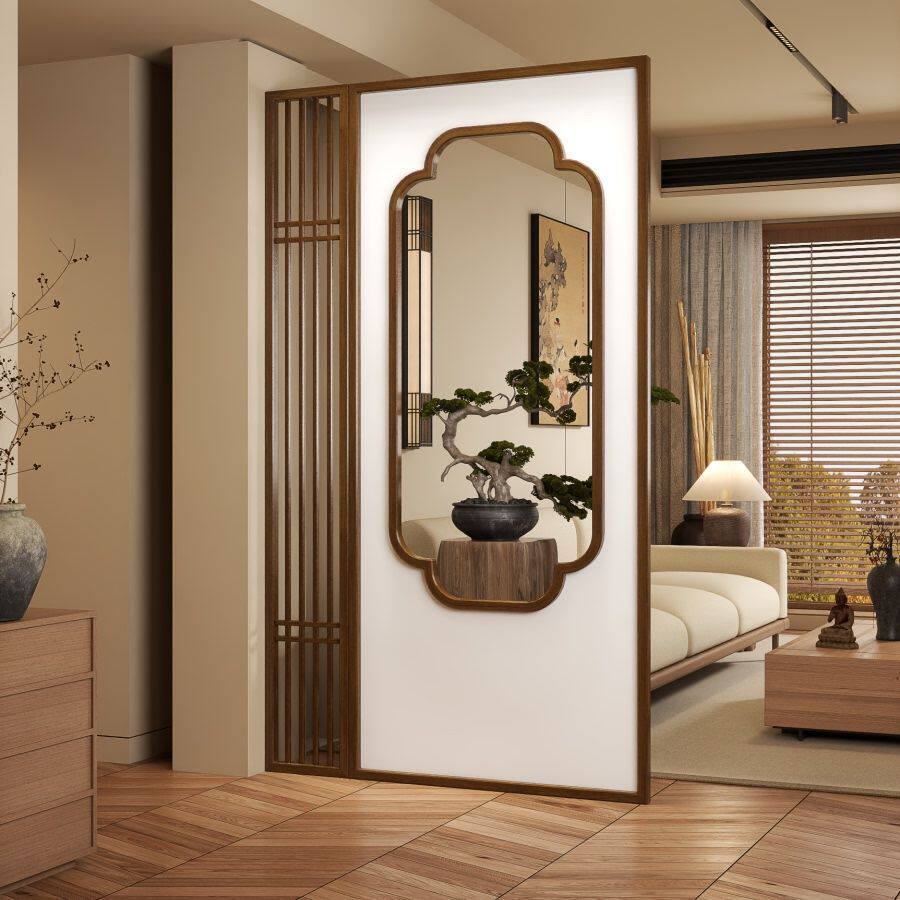 木格美学屏风宋代实入户栅中式隔断家用客厅酒店遮挡实木别墅镂空