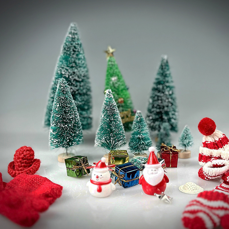 诞树微缩帽子手套圣诞场景配件