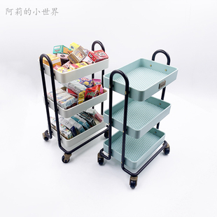 迷你娃娃屋家具配件6分bjd食玩场景道具收纳小推车餐车置物架书架