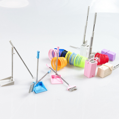 迷你小拖把扫把垃圾桶模型