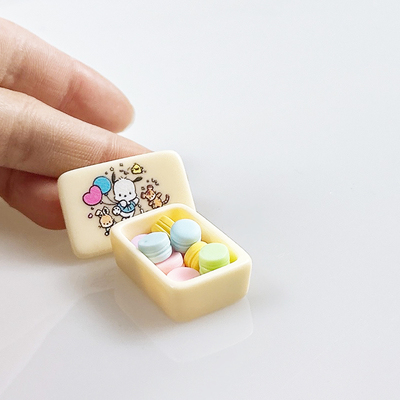 迷你盒装马卡龙dollhouse娃娃屋微缩食玩场景配件模型拍摄道具