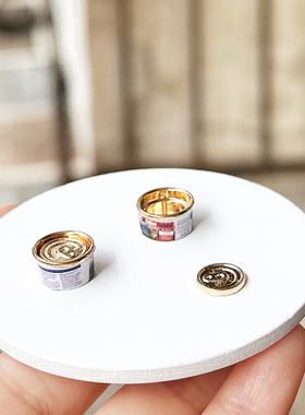 1:12娃娃屋dollhouse摆件迷你微缩食玩场景配件仿真猫粮狗粮罐头