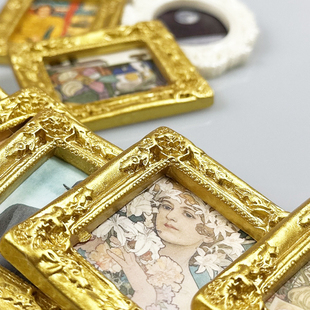 娃娃屋家具配件微缩场景摆件拍摄道具迷你小相框模型袖珍装饰画框