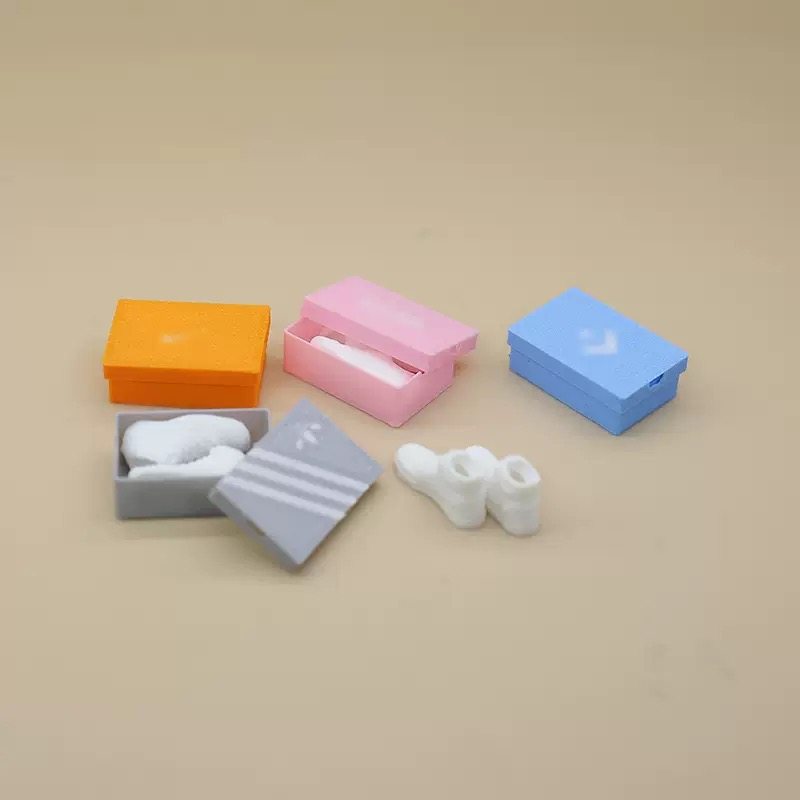 娃娃屋家居配件迷你小运动鞋盒子模型儿童过家家玩具微缩场景摆件