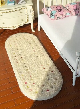 1:12娃娃屋dollhouse微缩生活场景配件毛绒地毯毛毯地垫小玩具