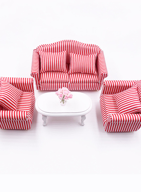 1:12娃娃屋dollhouse迷你家具配件模型ob11客厅场景 单\双人沙发