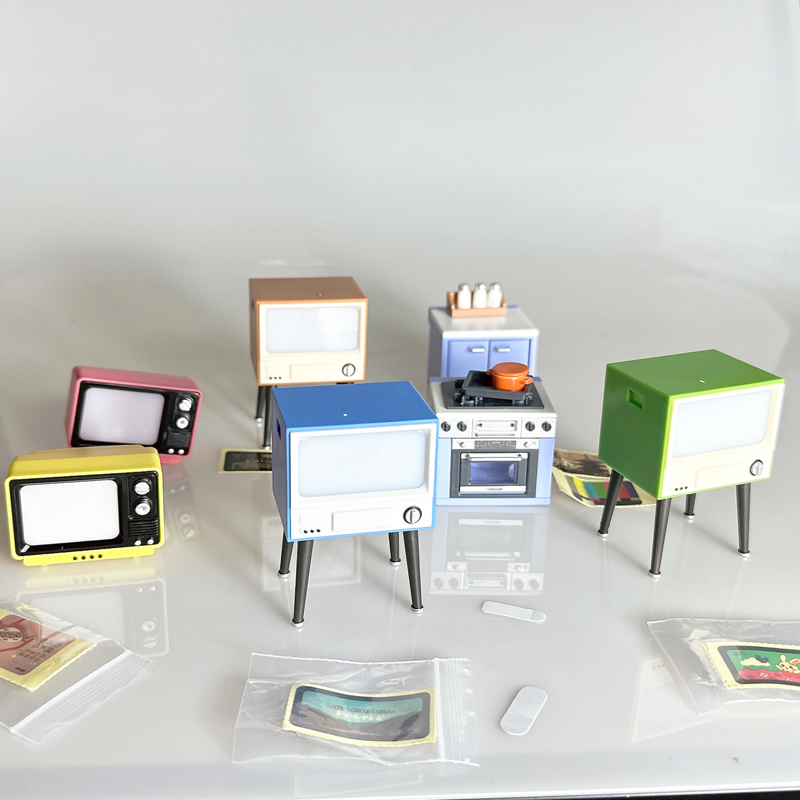 迷你复古仿真电视橱柜模型