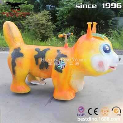 公园商场娱乐儿童小孩玩耍互动仿真坐骑小车松鼠动物骑乘电动小车