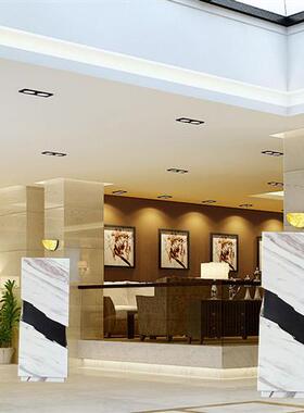 黑白根大理石雕塑底座基座订购酒店售楼处装饰客厅落地展台石墩子