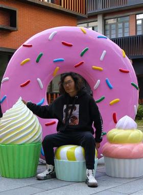 户外甜品模型冰激凌玻璃钢雕塑商场大型雪糕摆件仿真甜筒冰棒装饰