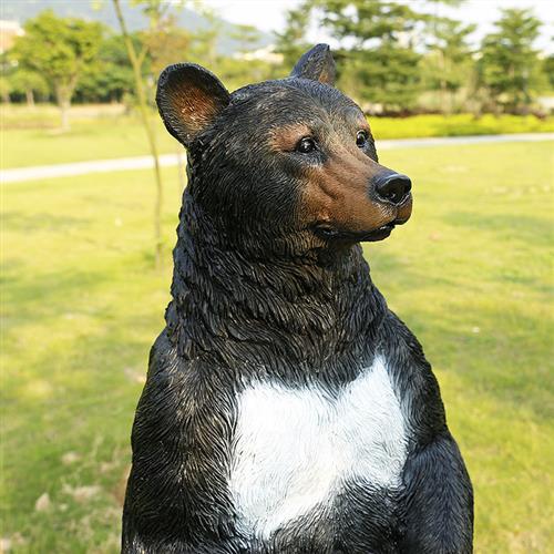 户外大型仿真黑熊雕塑玻璃钢动物园公园小区草坪园林景观装饰摆件