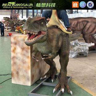 商场乐园可骑乘坐人会动会叫的仿真骑乘恐龙坐骑恐龙互动游乐设备