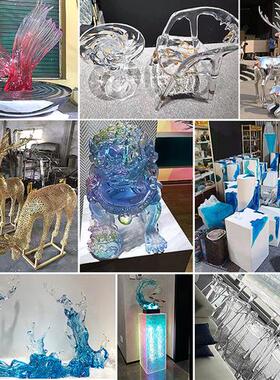 玻璃钢户外雕塑定制透明树脂室内摆件酒店创意大型高档装饰品定做