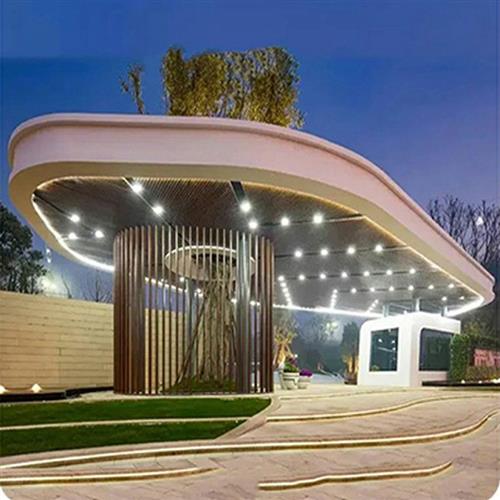 金属廊架小区长廊凉亭厂家承接大型钢结构雕塑工程不锈钢景观廊架