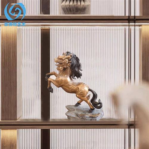现货供应吉祥麒麟铜雕塑摆件酒店大堂软装饰品样板房客厅玄关摆设