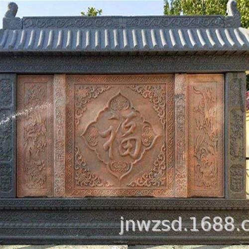 庭院石材雕刻五福临门影壁墙图片物美价廉做工精湛