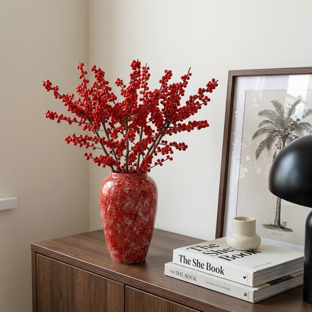 银柳专用花瓶复古中古风陶瓷摆件水培鲜花高级感客厅玄关插花花器,家居饰品,花瓶,淘宝优惠券,粉丝福利购,淘宝优惠卷