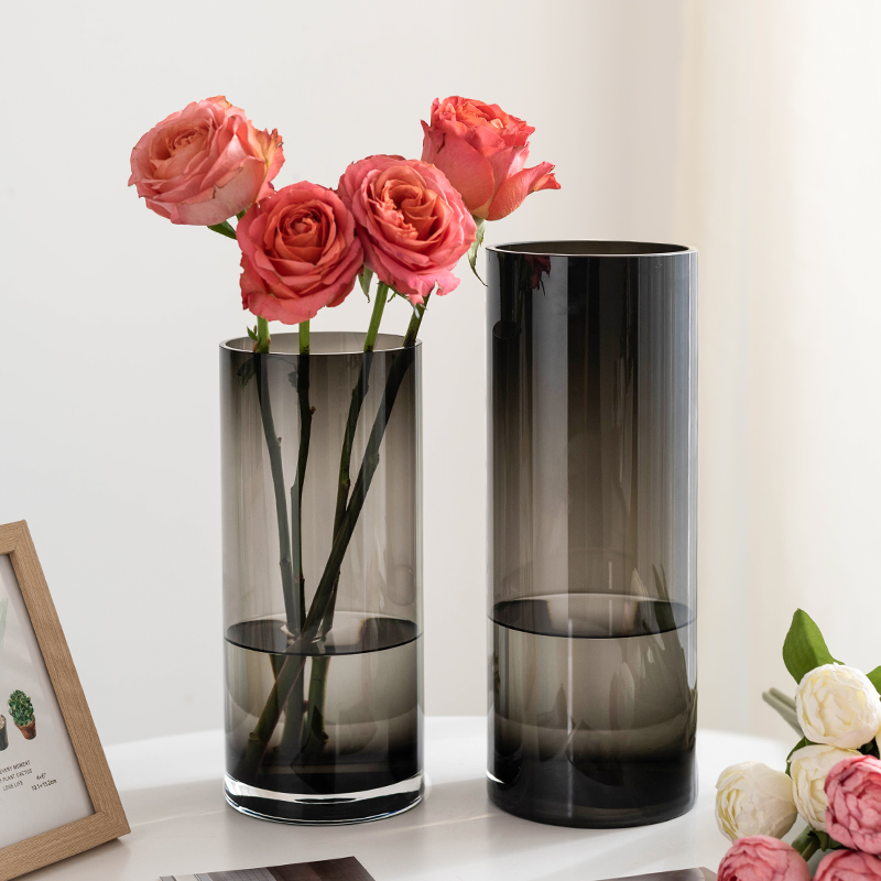 若花玻璃花瓶轻奢高级感