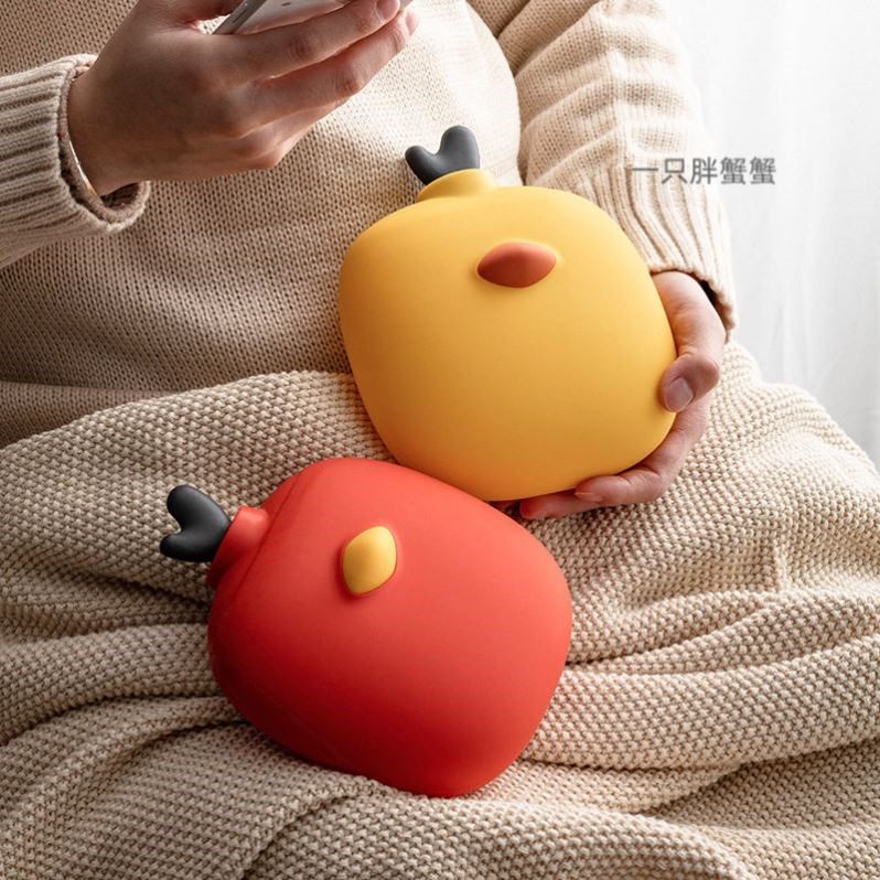 食品级硅胶热水袋注水小号迷你随身加厚防漏可爱卡通灌水式暖手袋