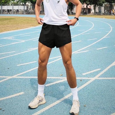 中国体育生田径训练服带内衬跑步短裤马拉松运动男三分裤体考速干