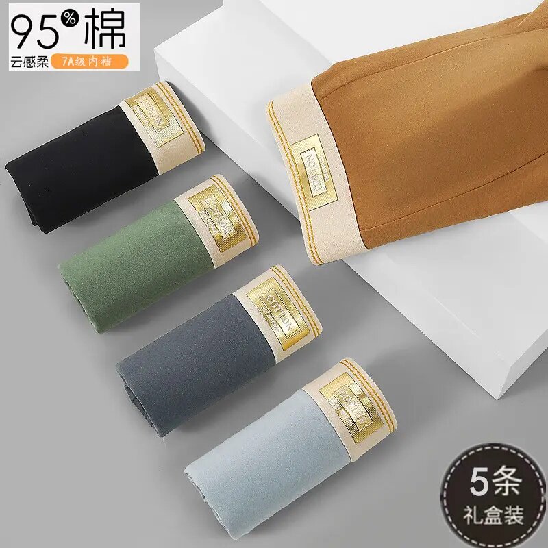 【5条装100A石墨烯抑菌】1012#新款短裤四角平角男士纯棉内裤头