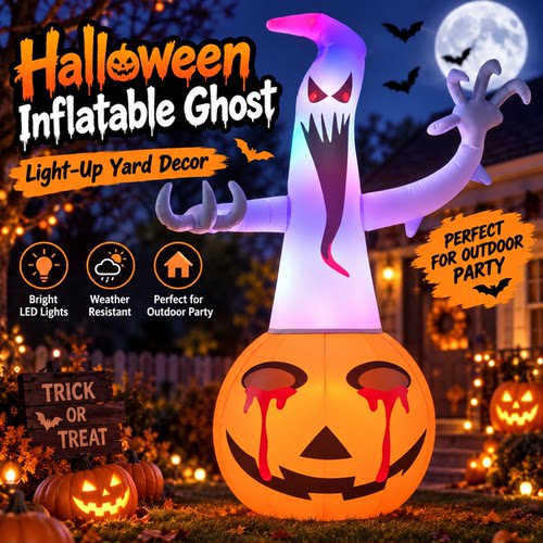 Inflatable Pumpkin Ghost LED Glow Light Airform充气南瓜幽灵L