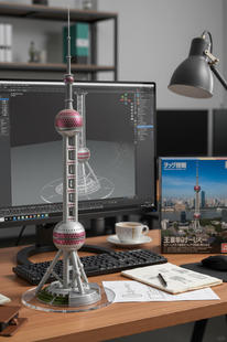 AI定制建筑模型 3D打印微缩建筑风格化建筑摆件 手办公仔套装