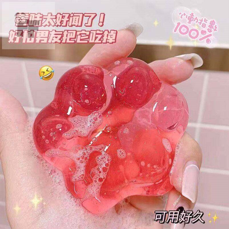 猫爪皂果冻香皂手工皂沐浴洗手洗澡洗脸温和可爱猫爪清洁啫喱皂