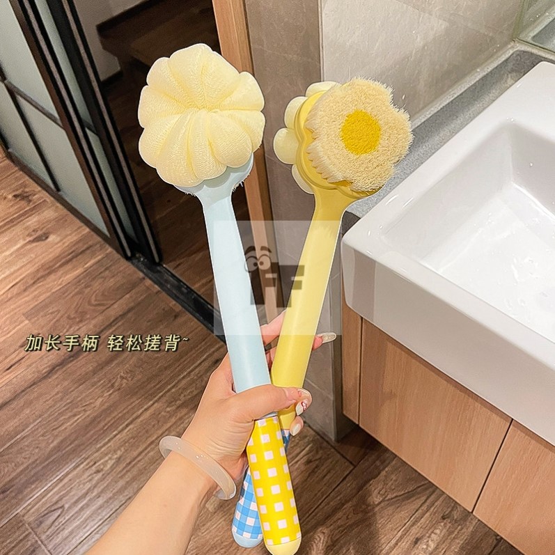软毛洗澡刷沐浴刷长柄刷搓背洗澡三合一身体后背搓澡巾磨砂膏刷子